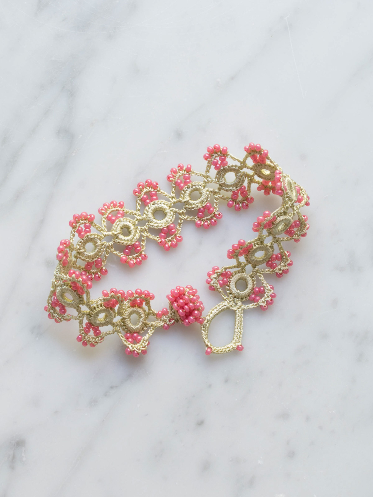 bracelet en crochet Marguerite